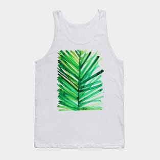 watercolor lines palm leaf 34 Tank Top